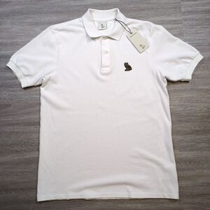 OVO Men's Medium Classic Polo White Embroidered Patch Octobers Very Own NWT